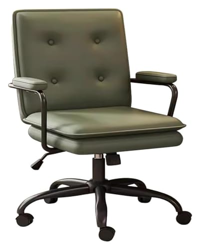 RoroCove Bürostuhl,Computerstuhl, Chefsessel mit hoher Rückenlehne, Lederarmlehne und neigbarer Rückenlehne, Computer-Schreibtischstuhl(Green,Black Legs) von RoroCove