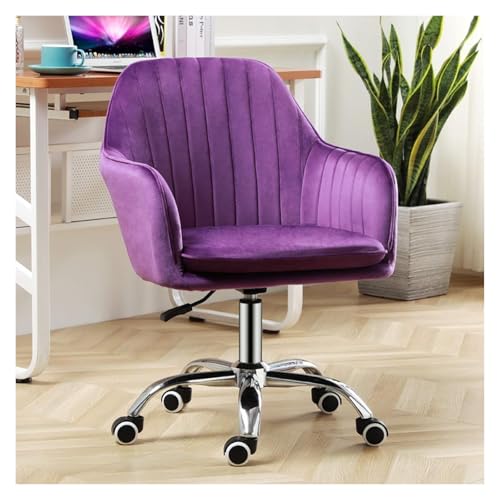 RoroCove Bürostuhl,Computerstuhl, Computerstuhl mit mittlerer Rückenlehne, Home-Office-Stuhl, ergonomischer Drehstuhl aus Samt mit Hebeverstellung, Schminkstuhl(#7) von RoroCove