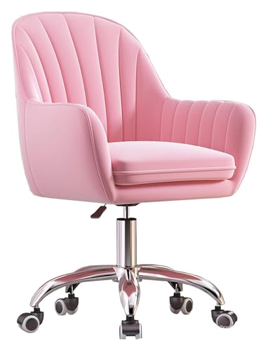 RoroCove Bürostuhl,Computerstuhl, Drehbarer Schreibtischstuhl, moderner Drehstuhl, Computer-Arbeitsstuhl, Bürostuhl mit Samtpolsterung(Pink) von RoroCove