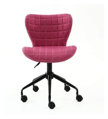 RoroCove Bürostuhl,Computerstuhl, Home Arbeitsstuhl Bürostuhl Stoff Freizeitstuhl Bürodrehstuhl Armloses Kissen Sitz(Rose) von RoroCove