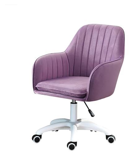 RoroCove Bürostuhl,Computerstuhl, Samt-Bürostuhl for Zuhause, moderner Drehstuhl for Schreibtisch, höhenverstellbar, 360° drehbar, Schminkstuhl(Purple a) von RoroCove