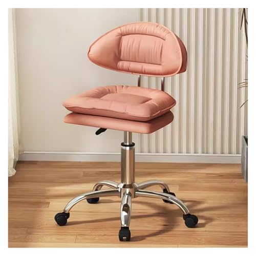RoroCove Bürostuhl,Computerstuhl, Schreibtischstuhl mit mittlerer Rückenlehne, Home-Office-Stuhl mit Rollen, Leder-Computerstuhl mit Schwammsitz(Bean Pink) von RoroCove