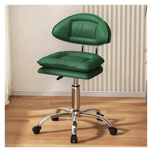 RoroCove Bürostuhl,Computerstuhl, Schreibtischstuhl mit mittlerer Rückenlehne, Home-Office-Stuhl mit Rollen, Leder-Computerstuhl mit Schwammsitz(Dark Green) von RoroCove
