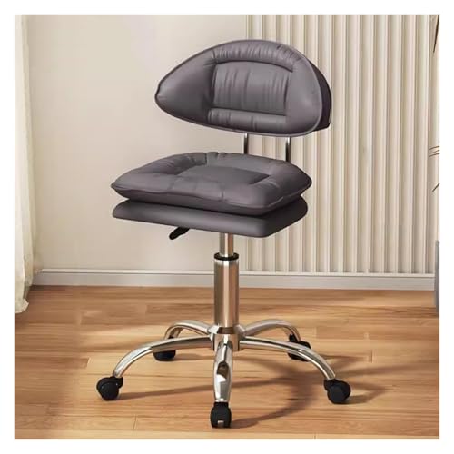 RoroCove Bürostuhl,Computerstuhl, Schreibtischstuhl mit mittlerer Rückenlehne, Home-Office-Stuhl mit Rollen, Leder-Computerstuhl mit Schwammsitz(Dark Grey) von RoroCove