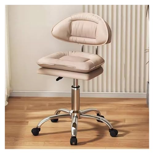 RoroCove Bürostuhl,Computerstuhl, Schreibtischstuhl mit mittlerer Rückenlehne, Home-Office-Stuhl mit Rollen, Leder-Computerstuhl mit Schwammsitz(Khaki) von RoroCove