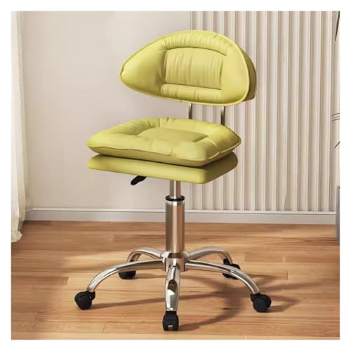 RoroCove Bürostuhl,Computerstuhl, Schreibtischstuhl mit mittlerer Rückenlehne, Home-Office-Stuhl mit Rollen, Leder-Computerstuhl mit Schwammsitz(Matcha Green) von RoroCove