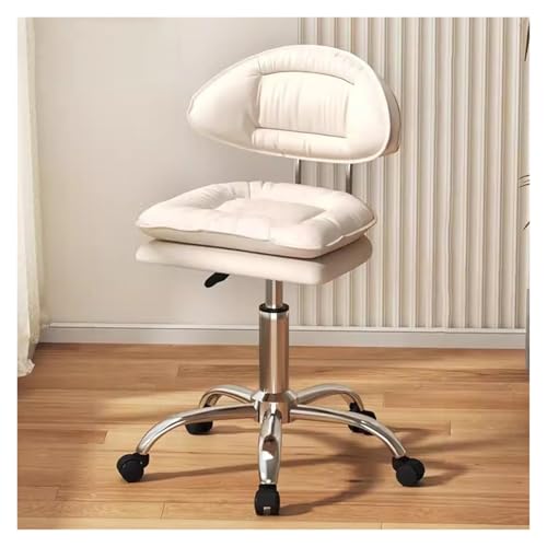 RoroCove Bürostuhl,Computerstuhl, Schreibtischstuhl mit mittlerer Rückenlehne, Home-Office-Stuhl mit Rollen, Leder-Computerstuhl mit Schwammsitz(White) von RoroCove