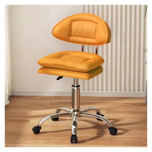 RoroCove Bürostuhl,Computerstuhl, Schreibtischstuhl mit mittlerer Rückenlehne, Home-Office-Stuhl mit Rollen, Leder-Computerstuhl mit Schwammsitz(Yellow) von RoroCove