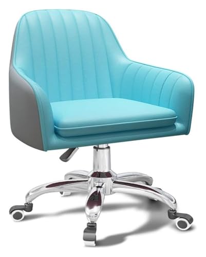 RoroCove Bürostuhl,Computerstuhl, Stuhl Home-Office-Stuhl Gepolsterter Drehstuhl Computer-Arbeitsstuhl Verstellbarer Schreibtischstuhl mit Lenkrollen(Blue+Grey) von RoroCove