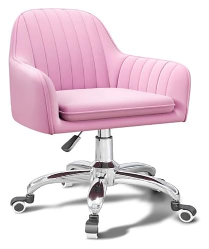 RoroCove Bürostuhl,Computerstuhl, Stuhl Home-Office-Stuhl Gepolsterter Drehstuhl Computer-Arbeitsstuhl Verstellbarer Schreibtischstuhl mit Lenkrollen(Pink) von RoroCove