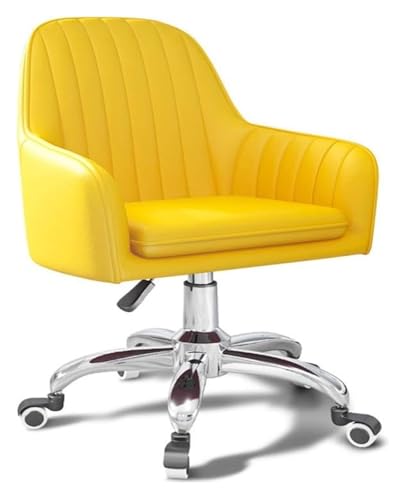 RoroCove Bürostuhl,Computerstuhl, Stuhl Home-Office-Stuhl Gepolsterter Drehstuhl Computer-Arbeitsstuhl Verstellbarer Schreibtischstuhl mit Lenkrollen(Yellow) von RoroCove