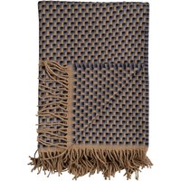 Røros Tweed - Isak Wolldecke, 150 x 210 cm, blau / beige von Roros Tweed