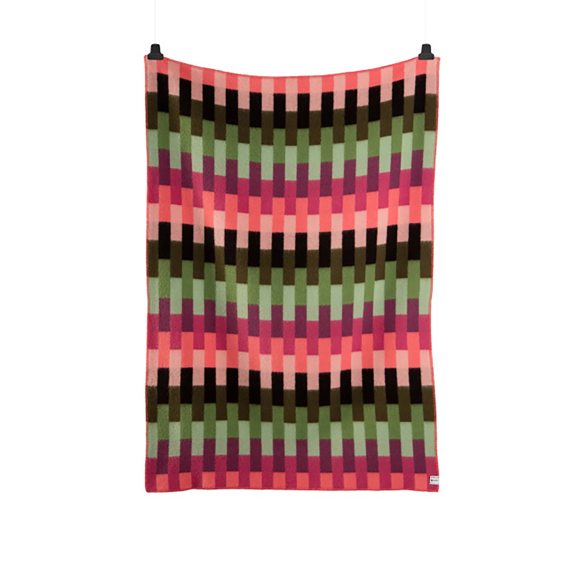 Roros Tweed - Åsmund Bold Tagesdecke/Überwurf 135x200cm - pink/grün/LxB 135x200cm von Roros Tweed