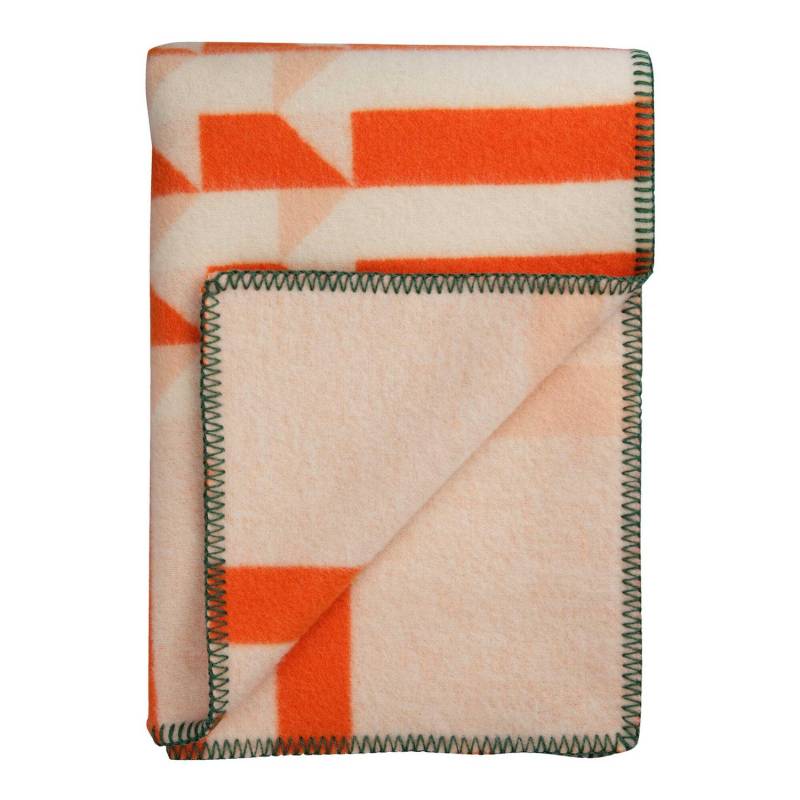 Røros Tweed Kvam Wolldecke 200x135cm Orange Decke Wohndecke Kuscheldecke B-Ware von Røros Tweed