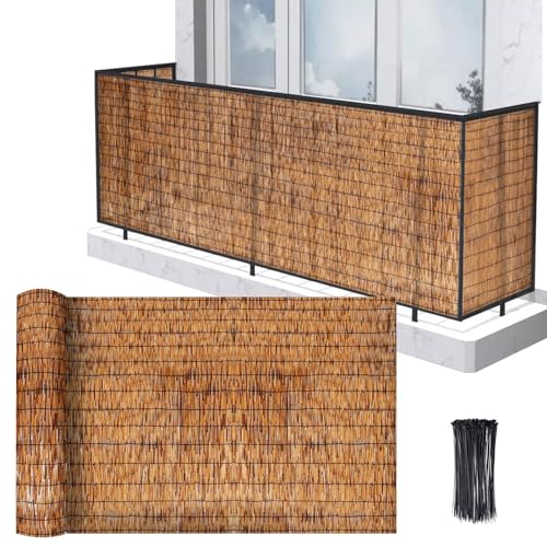 Schilfmatten Sichtschutz 80x600cm 100x800cm 150x1000cm Schilfrohr-Zaun Natursache Sichtschutzzaun Windschutz Sonnenschutz Winterschutz Windschutz Schilf Für Balkon Garten Zäune Dekorativ ( Color : Car von Rorquscade