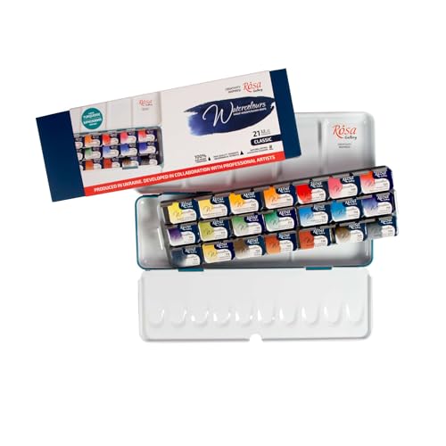 Rosa Gallery Feinste Aquarellfarben Set Classic, 21 X 1/1 Näpfs in Türkisfarbenen Metallkasten Rosa Gallery Feinste Aquarellfarben Set Classic, 21 X 1/1 Näpfs in Türkisfarbenen Metallkasten von Rosa Gallery