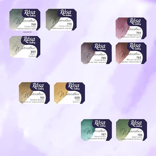 Rosa Gallery Granulation Professional Aquarellfarben 1/1 Voll Napfs Set, 2,5 ml x10 von Rosa Gallery