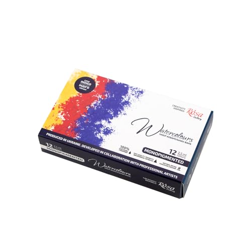 Rosa Gallery Monopigmentiertes professionelles Aquarellfarben-Set, 12 Wasserfarben à 2,5 ml, hohe Lichtechtheit Farben Kit für Künstler, Erwachsene, leichtes und tragbares Metallgehäuse Rosa Gallery Monopigmentiertes professionelles Aquarellfarben-Set, 12 Wasserfarben à 2,5 ml, hohe Lichtechtheit Farben Kit für Künstler, Erwachsene, leichtes und tragbares Metallgehäuse von Rosa Gallery