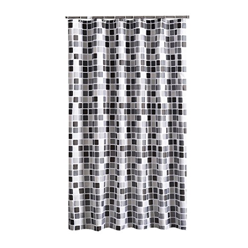 Duschvorhang 200x200 cm (BxH), Rosa Schleife Anti-Schimmel Anti-Bakteriell Wasserabweisender Duschvorhangs Shower Curtains Liner weichem Polyestergewebe Bath Curtains Vorhang für Badezimmer WC von Rosa Schleife