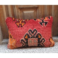 Oreiller Berbère, Taie D'oreiller Vintage Tapis Marocain, Housses De Coussin Berbère En Laine, Oreiller Boujaad, Coussin von RosaOilsmarrakech