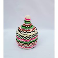 Panier Berbère Tissé À La Main Fait Maroc Rangement Und Korbweide De Paille Artistique Abstrait Boho Electic von RosaOilsmarrakech