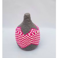 Panier Berbère Tissé À La Main Fait Maroc Rangement Und Korbweide De Paille Artistique Abstrait Boho Electic von RosaOilsmarrakech