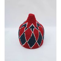 Panier Berbère Tissé À La Main Fait Maroc Rangement Und Korbweide De Paille Artistique Abstrait Boho Electic von RosaOilsmarrakech