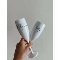 Sektglas Personalisiert | Weiß Kunststoff Sektglas Personalisiert | Weiß Kunststoff von Rosaluno