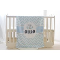 Elefant Personalisierte Baby Name Decke, Baby-Dusche-Geschenk, Empfangen Baby-Geschenk. Babydecke Mit Tiermotiv von Rosanbella