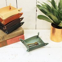 Kleine Schmuckschalen Aus Leder, Valet-Tablett, Schmuckschale, Würfeltablett, Alles Fangen, Schlüsselschale von RosannaClareDesigns