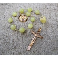 Pocket Rosenkranz Aus Facettierten Lemon Jade Und Gelb Türkis von RosaryDivine