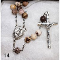 Handgefertigter Rosenkranz, 8 Mm Zebra Jaspis Perle Handgefertigter Rosenkranz, 8 Mm Zebra Jaspis Perle von RosaryGuyStore