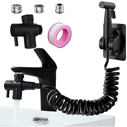 Roscid Bidet Handbrause Set für wc mit 3M Schlauch und Halterung,Edelstahl Bidet Sprayer mit 3 Wege Ventil G1/2" M22-24 für Haustierbad, Körperpflege, WC (Schwarz) Roscid Bidet Handbrause Set für wc mit 3M Schlauch und Halterung,Edelstahl Bidet Sprayer mit 3 Wege Ventil G1/2" M22-24 für Haustierbad, Körperpflege, WC (Schwarz) von Roscid