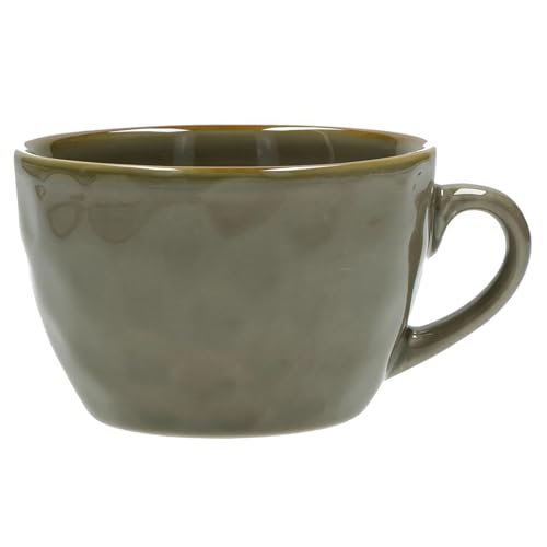 CONCERTO GRIGIO TORTORA Frühstückstasse 420 ml Grau große Tasse rustikaler mediterraner Italienischer Retro Stil Becher Tasse Kaffeetasse Steinzeug von Rose e Tulipani