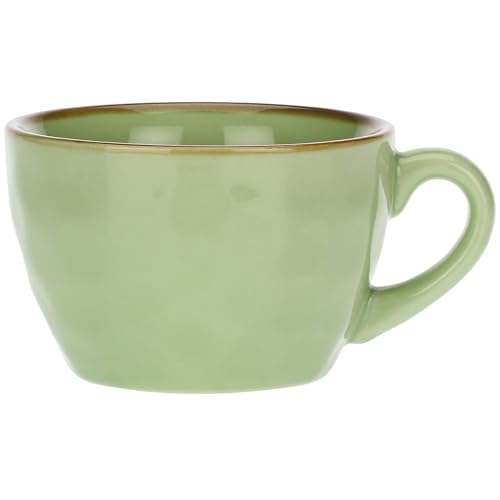 Große Tasse Frühstückstasse große Tasse Becher Kaffeetasse rustikaler mediterraner Italienischer Retro Stil Becher Tasse Kaffeetasse Steinzeug (Te´ Verde/Grüner Tee) von ROSE & TULIPANI MILANO