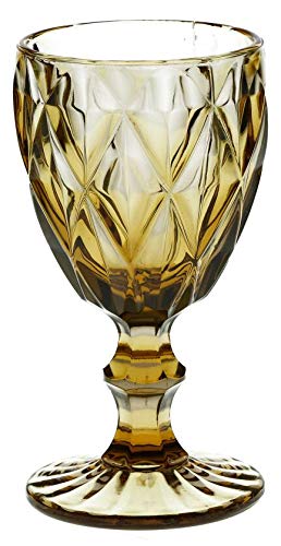 Rose e Tulipani Vintage VETRO AMBER DIAMOND Glas Weinglas 250 ml Unitable Glas Gläser Weingläser Eisbecher Wasserglas Longdrinkglas Wasserkrug von Rose e Tulipani