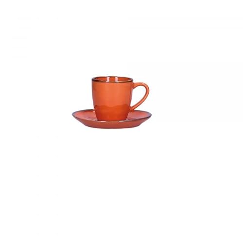 THUN Rose & TULIPANI Set mit 6 Kaffeetassen und Untertassen, orange von THUN