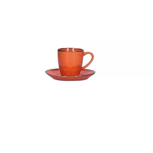 THUN Rose & TULIPANI Set mit 6 Kaffeetassen und Untertassen, orange von THUN