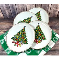 Weihnachtsschätze Von Jamestown, Action Japan, Teller 4Er Set | Vier Dessert/Salatschalen, Weihnachtsfeier, Ersatzgeschirr, Geschenk von RoseArborVintage