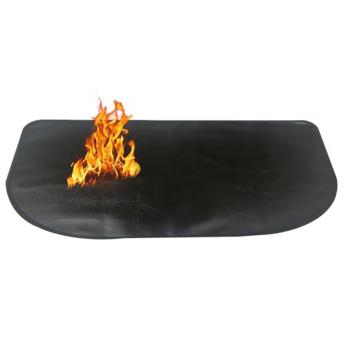 Feuerfeste Unterlage 152 x70CM Feuerschutzmatte Hitzeschutzmatte BBQ Grills Matte Funkenschutzplatte Herdbereich Feuerstelle Matte für BodenTerrasse,Deck,Rasen von RoseFlower