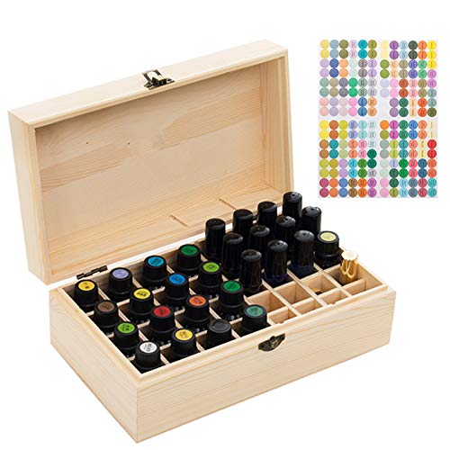 RoseFlower 36 Slots Ätherisches Öl Box aus Holz - Ideales Aufbewahrungsbox Organisator für Ätherische Öle, Duftöle, Lippenstift Nagellack von RoseFlower