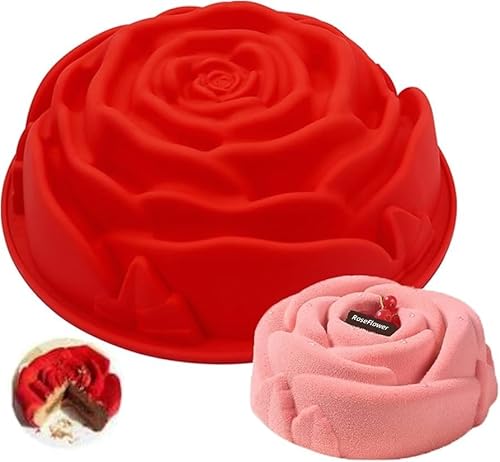 RoseFlower Silikon Kuchenformen Brot Backform, Wiederverwendbare Backförmchen Muffinbackformen für Kind von RoseFlower