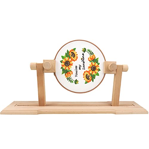 RoseFlower Stickrahmen ständer Größe Verstellbar Embroidery Stand,Stickrahmen Halterung Aus Holz,360 Grad Drehbar Kreuzstich Stickerei Rahmen, DIY Handwerk Stickerei Nähen Werkzeuge von RoseFlower