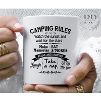 Camping-Becher, Camping-Regeln, Lustiges Camping-Liebhaber-Camping-Geschenk, Glücklicher Camper, Camping-Geschenk, Camper-Geschenk, Camp-Liebhaber von RosePeriwinkle