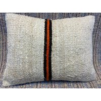 16x20 Hanf Kelim Kissenbezug Vintage Sofakissen Beige Kissen Hanfkissen Couchkissen Teppichkissen Lumbar Boho Dekor von RoseSeasonPillow