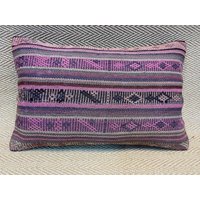 16x24 Lila Kelim Kissenbezug Vintage Rosa Teppich Sofa Wolle Kissen Wurfkissen Boho Dekor von RoseSeasonPillow