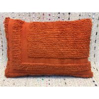 17x24 Orange Kissenbezug Sofakissen Wolle Lumbar Kissen Teppichkissen Polsterkissen Vintage Schlafzimmerkissen von RoseSeasonPillow