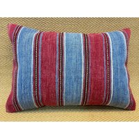 17x25 Baumwolle Kelim Kissenbezug Sofa Decke Kissen Boho Vintage Wolle Bauernhaus Dekoration Handgemacht von RoseSeasonPillow