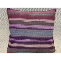 20x20 Rosa Kelim Kissenbezug Vintage Teppich Sofa Wolle Kissen Wurfkissen Boho Dekor von RoseSeasonPillow