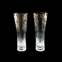 2 Vintage Cristal D'arques 24% Bleikristall Schliff Glasbogen Kurve Muster Kleine Posy Bud Vase Chatelet Blumen Arrangeur Hochzeit Dekor Set von RoseTintedNuance